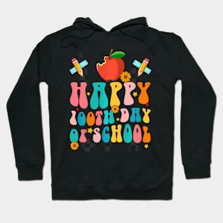 Groovy Happy 100Th Day Of School 100 Days Smarter Kids Hoodie